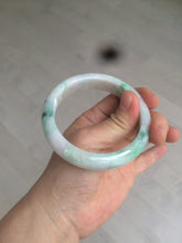 Load image into Gallery viewer, 56.4 mm certificated Type A 100% Natural sunny green/white/purple Jadeite Jade bangle S59-4130
