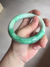 Load image into Gallery viewer, 56.5mm certified 100% natural sunny green yellow chubby jadeite jade bangle AS89-7058
