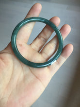 Load image into Gallery viewer, 56.5mm Certified Type A 100% Natural dark green/blue/gray Guatemala slim round cut Jadeite bangle PA88-1025
