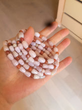 Load image into Gallery viewer, 100% natural type A light purple/white water drop/olive jadeite jade bead bracelet BK58
