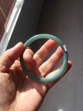 Load image into Gallery viewer, 55mm Certified Type A 100% Natural light green/blue slim round cut Guatemala Jadeite bangle BS59-4622
