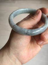 Load image into Gallery viewer, 59mm Certified Type A 100% Natural green gray black(Wuji, 淡乌鸡) Jadeite Jade bangle BQ55-6886
