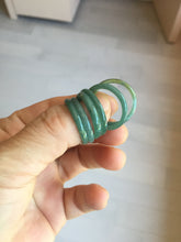 Load image into Gallery viewer, Size 7 3/4 100% natural type A icy watery light green/blue/yellow/gray skinny Guatemala jadeite jade band ring AR102
