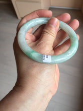 Load image into Gallery viewer, 56.5mm 100% natural type A white/sunny green round cut jadeite jade bangle BL108
