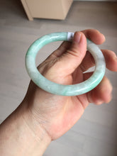 Load image into Gallery viewer, 56.5mm 100% natural type A white/sunny green round cut jadeite jade bangle BL108
