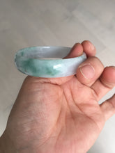 Load image into Gallery viewer, 53mm certified Type A 100% Natural sunny green light purple thin Jadeite Jade bangle AY95-1342
