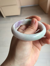 Load image into Gallery viewer, 50mm certified Type A 100% Natural light green purple yellow oval Jadeite Jade bangle BQ54-8192
