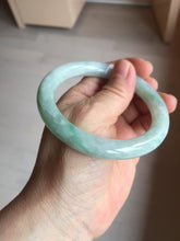 Load image into Gallery viewer, 56.5mm 100% natural type A white/sunny green round cut jadeite jade bangle BL109
