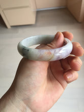 Load image into Gallery viewer, 50mm certified Type A 100% Natural light green purple yellow oval Jadeite Jade bangle BQ54-8192
