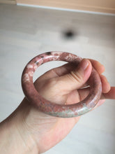 Load image into Gallery viewer, 58.9mm 100% natural Etruscan earth red round cut rose stone (Rhodonite)bangle XY76
