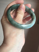 Load image into Gallery viewer, 54.5mm certified 100% natural dark green black jadeite jade bangle AS87-7064
