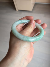 Load image into Gallery viewer, 56.5mm 100% natural type A white/sunny green round cut jadeite jade bangle BL109

