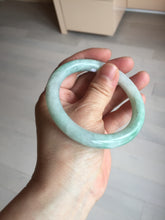 Load image into Gallery viewer, 56.5mm 100% natural type A white/sunny green round cut jadeite jade bangle BL109
