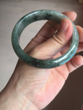 Load image into Gallery viewer, 54.5mm certified 100% natural dark green black jadeite jade bangle AS87-7064
