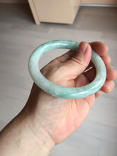 Load image into Gallery viewer, 56.5mm 100% natural type A white/sunny green round cut jadeite jade bangle BL109
