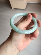 Load image into Gallery viewer, 56.5mm 100% natural type A white/sunny green round cut jadeite jade bangle BL109
