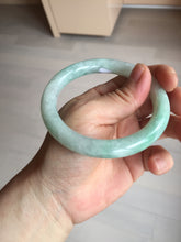 Load image into Gallery viewer, 56.5mm 100% natural type A white/sunny green round cut jadeite jade bangle BL109
