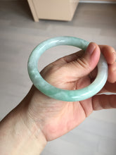 Load image into Gallery viewer, 56.5mm 100% natural type A white/sunny green round cut jadeite jade bangle BL109
