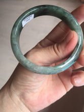 Load image into Gallery viewer, 54.5mm certified 100% natural dark green black jadeite jade bangle AS87-7064
