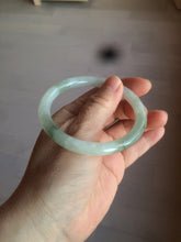 Load image into Gallery viewer, 55mm Certified type A 100% Natural light green/white  round cut Jadeite bangle BH4-0415
