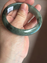 Load image into Gallery viewer, 54.5mm certified 100% natural dark green black jadeite jade bangle AS87-7064
