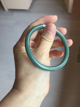 Load image into Gallery viewer, 57mm Certified Type A 100% Natural dark green/blue/gray Guatemala slim round cut Jadeite bangle PA84-1030
