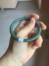 Load image into Gallery viewer, 57mm Certified Type A 100% Natural dark green/blue/gray Guatemala slim round cut Jadeite bangle PA84-1030
