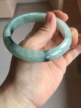 Load image into Gallery viewer, 59mm Certified Type A 100% Natural icy watery light green dark green Jadeite Jade bangle BP37-8908
