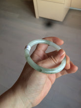 Load image into Gallery viewer, 55mm Certified type A 100% Natural light green/white  round cut Jadeite bangle BH4-0415
