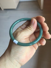 Load image into Gallery viewer, 57mm Certified Type A 100% Natural dark green/blue/gray Guatemala slim round cut Jadeite bangle PA84-1030
