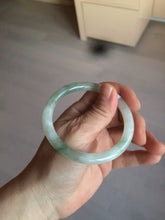 Load image into Gallery viewer, 55mm Certified type A 100% Natural light green/white  round cut Jadeite bangle BH4-0415
