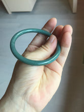 Load image into Gallery viewer, 57mm Certified Type A 100% Natural dark green/blue/gray Guatemala slim round cut Jadeite bangle PA84-1030
