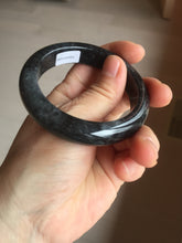 Load image into Gallery viewer, 52.5mm certified Type A 100% Natural yellow black(WuJi) black Jadeite Jade bangle PB105-3090
