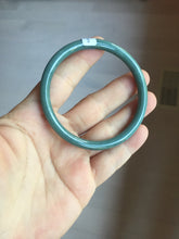 Load image into Gallery viewer, 57mm Certified Type A 100% Natural dark green/blue/gray Guatemala slim round cut Jadeite bangle PA83-1024
