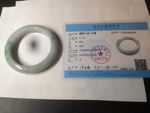 Load image into Gallery viewer, 57.5mm certified 100% natural type A light green/purple chubby jadeite jade bangle BF29-4028
