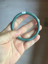Load image into Gallery viewer, 57mm Certified Type A 100% Natural dark green/blue/gray Guatemala slim round cut Jadeite bangle PA83-1024
