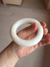 Load image into Gallery viewer, 55.3mm certified 100% Natural White/beige chubby Hetian nephrite Jade bangle HE83-6313
