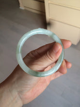 Load image into Gallery viewer, 55mm Certified type A 100% Natural light green/white  round cut Jadeite bangle BH4-0415
