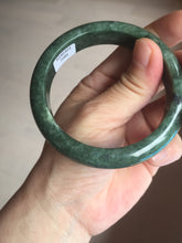 Load image into Gallery viewer, 57mm certified 100% natural dark green spinach green black jadeite jade bangle AS86-7086
