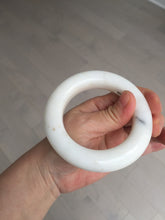 Load image into Gallery viewer, 55.3mm certified 100% Natural White/beige chubby Hetian nephrite Jade bangle HE83-6313
