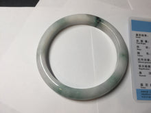 Load image into Gallery viewer, 75mm certified Type A 100% Natural light green purple red with green floating flowers plus size Jadeite Jade bangle AY97-9628
