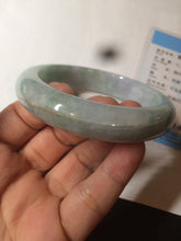 Load image into Gallery viewer, 57.5mm certified 100% natural type A light green/purple chubby jadeite jade bangle BF29-4028
