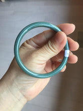 Load image into Gallery viewer, 57mm Certified Type A 100% Natural dark green/blue/gray Guatemala slim round cut Jadeite bangle PA83-1024
