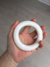 Load image into Gallery viewer, 55.3mm certified 100% Natural White/beige chubby Hetian nephrite Jade bangle HE83-6313
