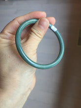 Load image into Gallery viewer, 57mm Certified Type A 100% Natural dark green/blue/gray Guatemala slim round cut Jadeite bangle PA83-1024
