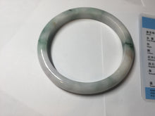 Load image into Gallery viewer, 75mm certified Type A 100% Natural light green purple red with green floating flowers plus size Jadeite Jade bangle AY97-9628

