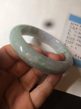 Load image into Gallery viewer, 57.5mm certified 100% natural type A light green/purple chubby jadeite jade bangle BF29-4028
