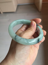 Load image into Gallery viewer, 59mm Certified Type A 100% Natural icy watery light green dark green Jadeite Jade bangle BP37-8908
