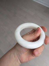 Load image into Gallery viewer, 55.3mm certified 100% Natural White/beige chubby Hetian nephrite Jade bangle HE83-6313
