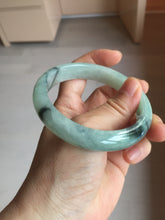 Load image into Gallery viewer, 59mm Certified Type A 100% Natural icy watery light green dark green Jadeite Jade bangle BP37-8908
